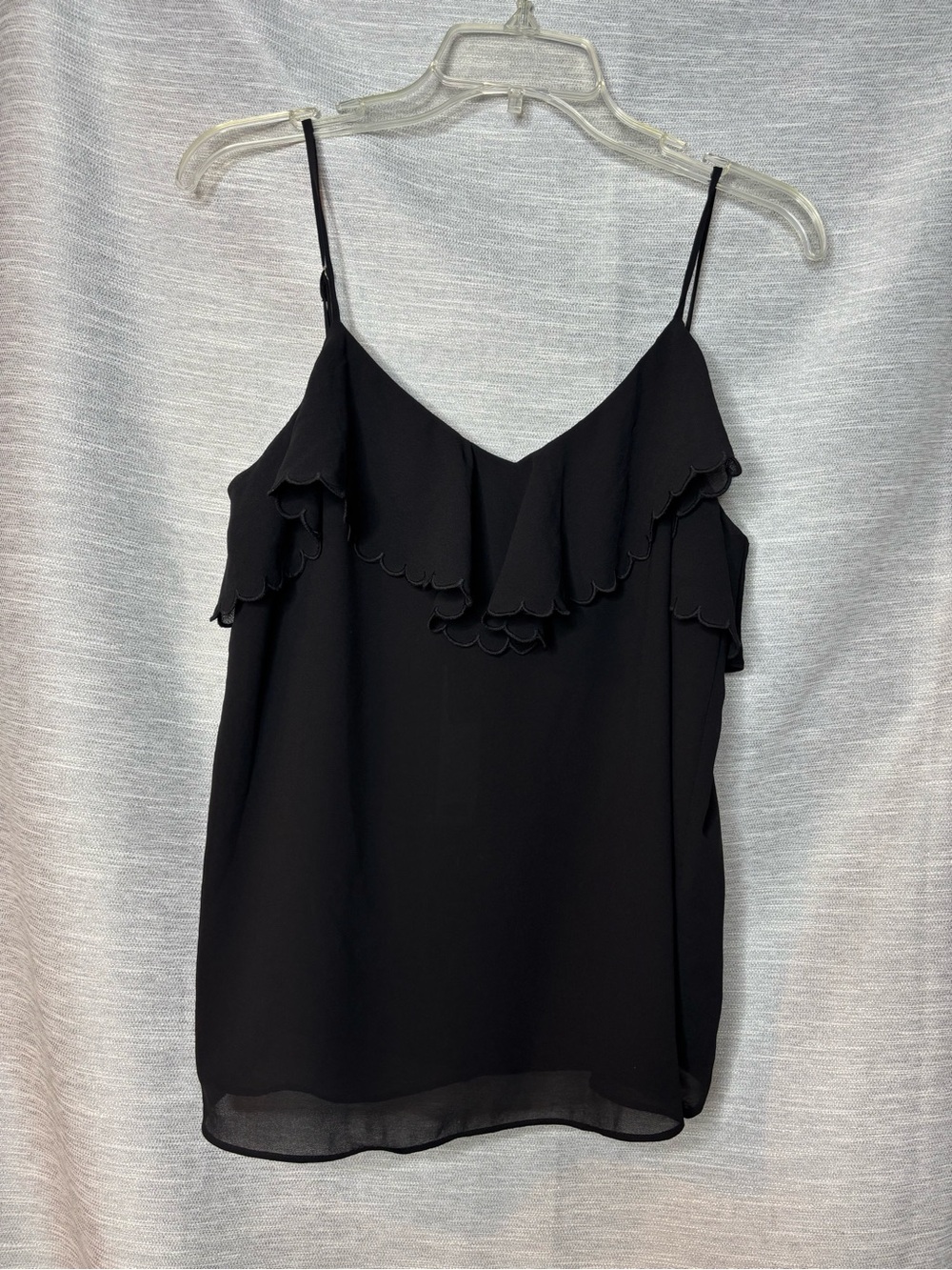 Naked Zebra Black Scallop Ruffle Cami
